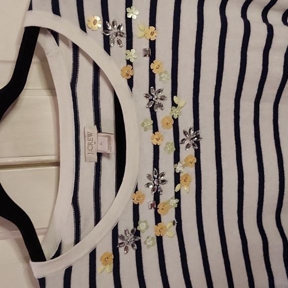 J Crew Factory Short Sleeve Embellished Sweater - Picture 4 of 10